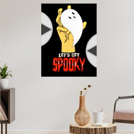 Spooky Spuk Ghost Hand Halloween Poster