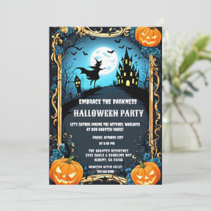 Spooky Spuk Hexenhaus Halloween-Party Einladung