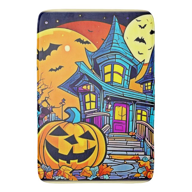 Spooky Spuk House Artwork Badematte (Vorderseite Vertikal)