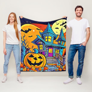 Spooky Spuk House Artwork Fleecedecke