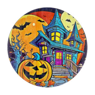 Spooky Spuk House Artwork Schneidebrett