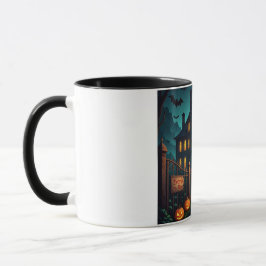 Spooky Spuk House & Bats Halloween Tasse