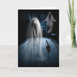 Spooky Spuk House Ghost Halloween Karte