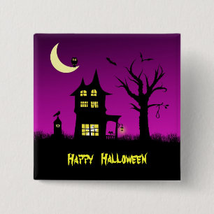 Spooky Spuk House Halloween Button