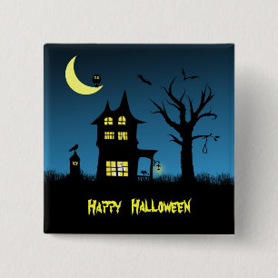 Spooky Spuk House Halloween Button