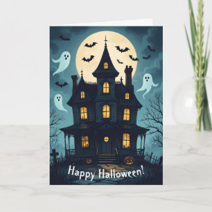 Spooky Spuk House Halloween Card Karte
