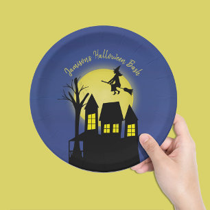 Spooky Spuk House Halloween Custom Pappteller