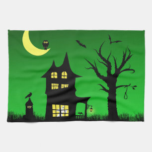 Spooky Spuk House Halloween Dekorative Geschirrtuch