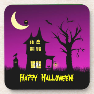 Spooky Spuk House Halloween Dekorative Getränkeuntersetzer