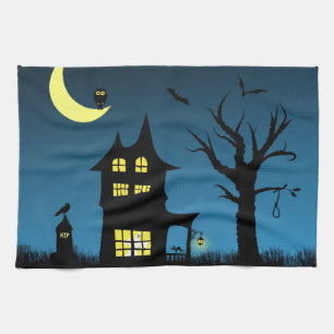 Spooky Spuk House Halloween Dekorative Handtuch