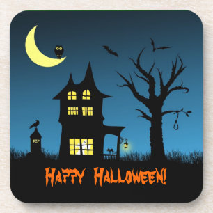 Spooky Spuk House Halloween Dekorative Untersetzer