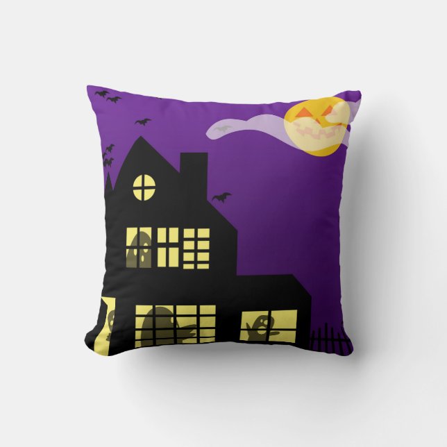 Spooky Spuk House Halloween Kissen (Vorderseite)