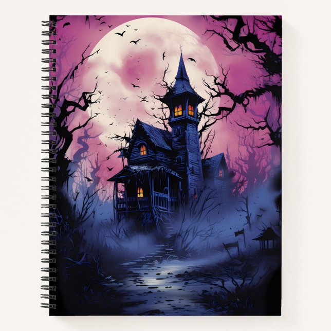 Spooky Spuk House Halloween Notizbuch (Vorderseite)