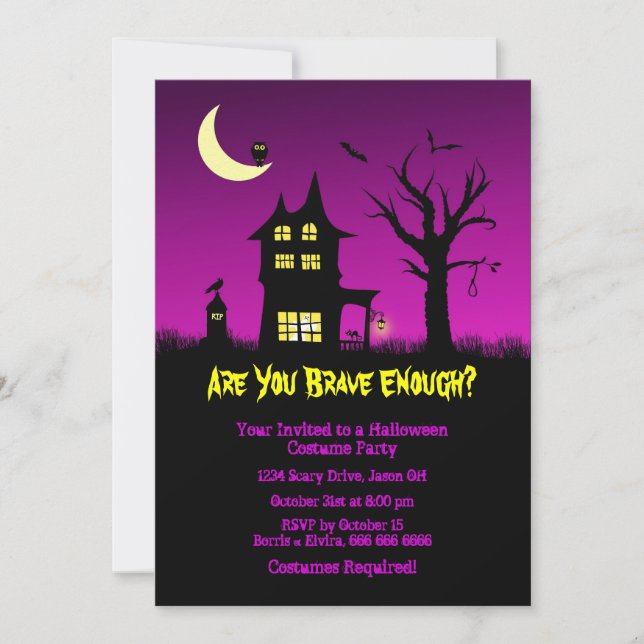 Spooky Spuk House Halloween-Party Einladung (Vorderseite)