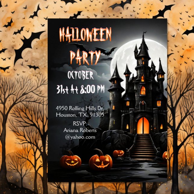 Spooky Spuk House Halloween-Party Einladung (Von Creator hochgeladen)
