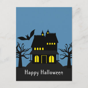 Spooky Spuk House Halloween Postkarte