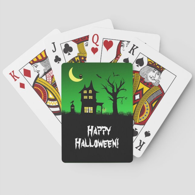 Spooky Spuk House Halloween Spielkarten (Rückseite)