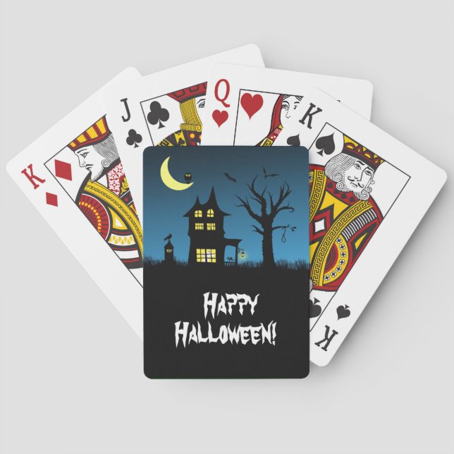 Spooky Spuk House Halloween Spielkarten (Rückseite)