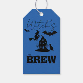 Spooky Spuk House & Hexe Silhouette | Geschenkanhänger