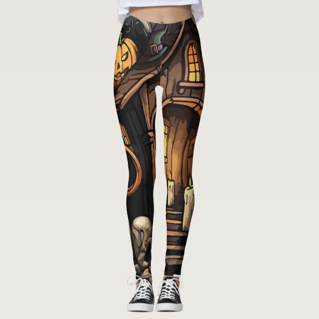 Spooky Spuk House Leggings 🕷️ 🎃 (Vorderseite)