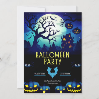 Spooky Spuk House & Pumpkins Halloween-Party Einladung