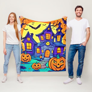 Spooky Spuk Mansion Art Fleecedecke