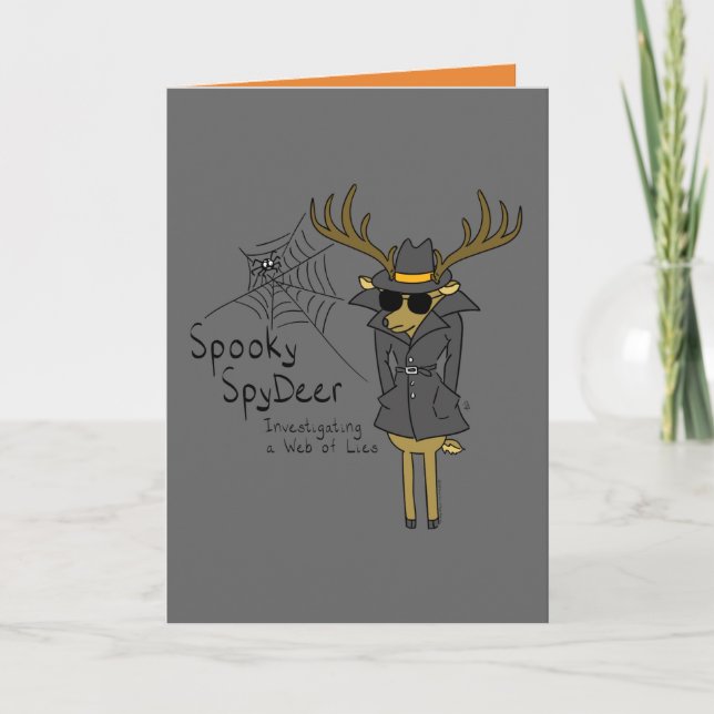 Spooky SpyDeer - Funny Halloween Grußkarte Karte (Vorderseite)