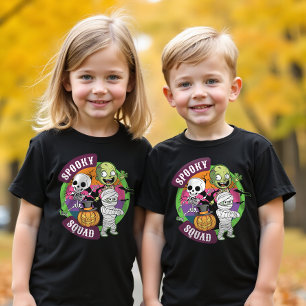 Spooky Squad Halloween Monster Cartoon Moderne Kin T-Shirt