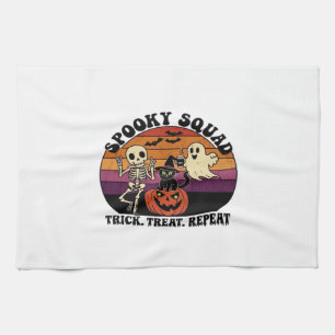 Spooky Squad Retro-Halloween-Design (Schwarzer Tex Geschirrtuch