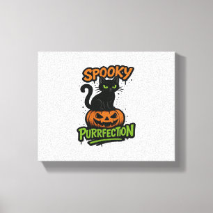 Spooky Squad Retro Halloween Design (Schwarzer Tex Leinwanddruck