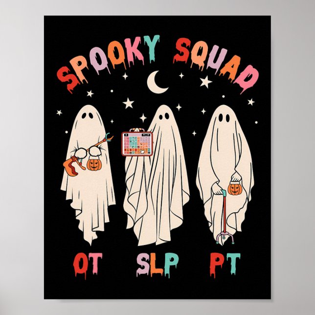 Spooky Squad Slp Ot PT Ghost Berufstherapie Poster (Vorne)
