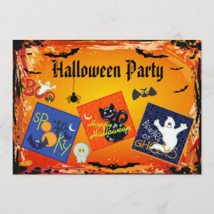 Spooky Stickerei Halloween-Party lädt ein Einladung