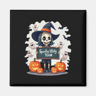 Spooky Study Team - Niedliche Halloween Skeleton T Magnet