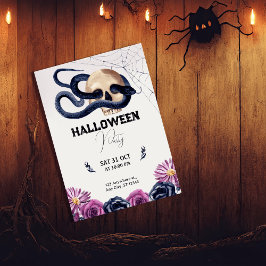 Spooky & Stylish: Violet Watercolor Halloween Einladung