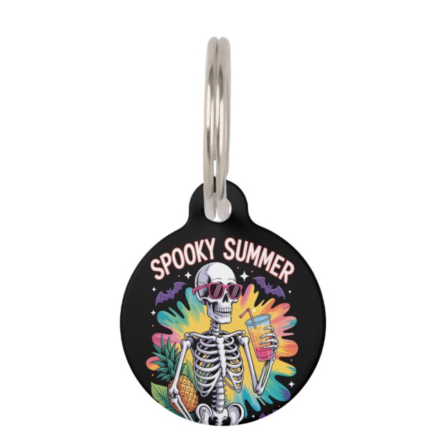 Spooky Summer Beach Vacation Haustiermarke (Vorderseite)