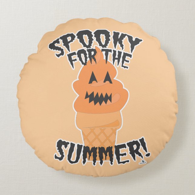 Spooky Summer Fun Summerween Cartoon Cone Rundes Kissen (Vorderseite)
