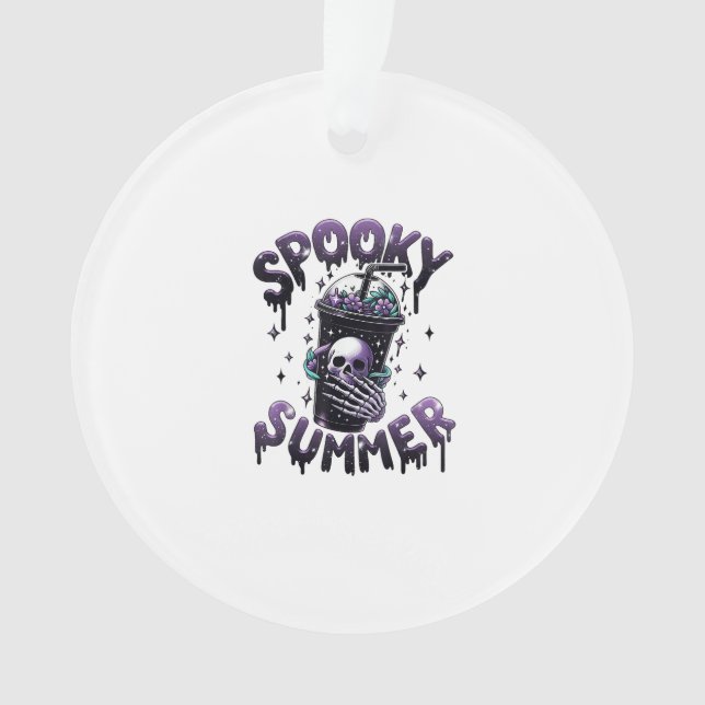 Spooky Summer Funny Meme Skeleton Kaffee Funny Sum Ornament (Vorderseite)