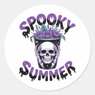 Spooky Summer Skeletonsommer Runder Aufkleber