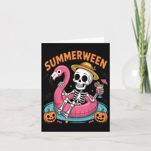 Spooky Summerween Skeleton gerade Gewartet für Hal Karte