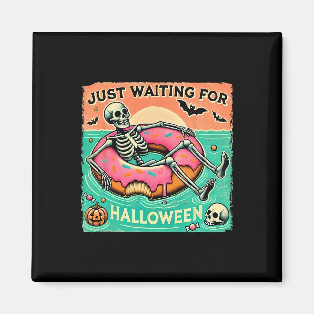 Spooky Summerween Skeleton gerade Gewartet für Hal Magnet (Vorne)