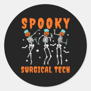 Spooky Surgical Tech Skeleton Tanz Chirurgischer H Runder Aufkleber