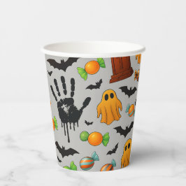 Spooky-Süßigkeiten und Schatten Pappbecher