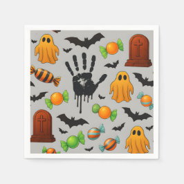 Spooky-Süßigkeiten und Schatten Serviette