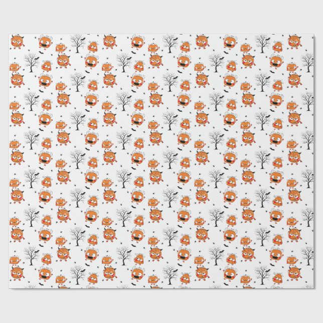 Spooky Sweet Baby Bat Halloween Wrapping Paper Geschenkpapier (Flach)