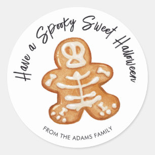 Spooky Sweet Halloween Skeleton Zucker Keks Runder Aufkleber