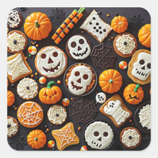 Spooky Sweet Leckereien Quadratischer Aufkleber