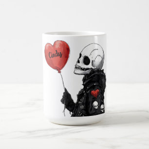 Spooky Sweetheart - Anpassbarer Schädel mit Ballon Kaffeetasse