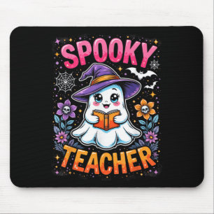 Spooky Teacher Niedlich Ghost Reading Buch Funny H Mousepad