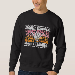 Spooky Teacher Niedlich Retro Halloween Skeleton P Sweatshirt