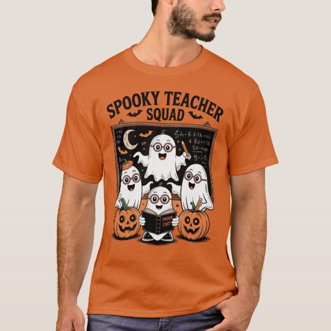 Spooky Teacher Squad Niedlich Ghosts Halloween Sch T-Shirt (Vorderseite)